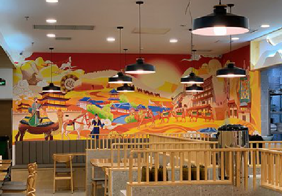 西安商业空间彩绘介绍。