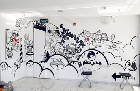 西安手绘墙并非传统涂鸦。